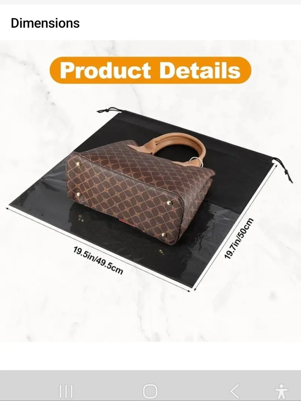 XL-19.5 X 19.5 INCHES-1 Piece Breathable Dustproof Drawstring Bags.